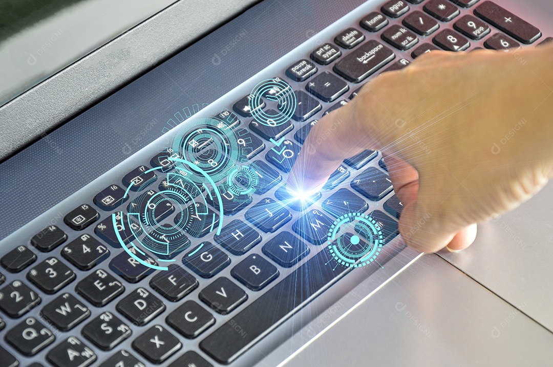 Conceito de tecnologia de controle na ponta dos dedos (IA)