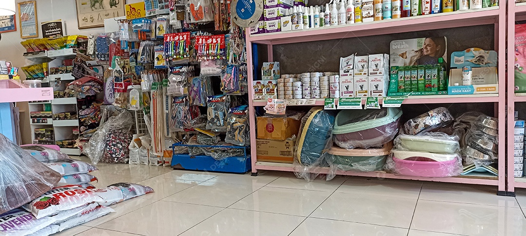 Chonburi, Tailândia Pet shop e pet food são muito populares entre os amantes dos animais.