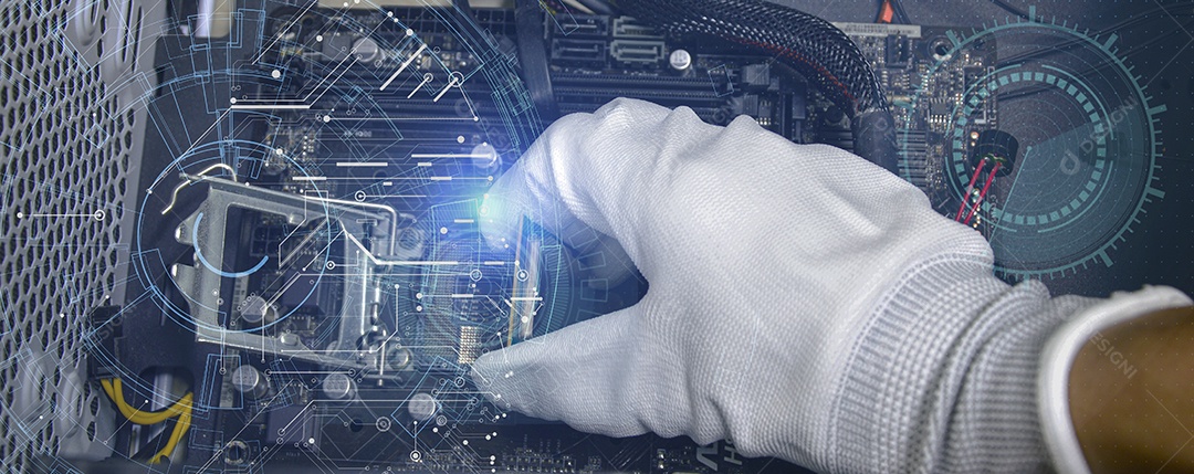 Imagens conceituais de mídia na era da inteligência artificial