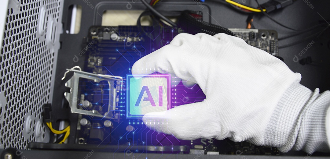 Imagens conceituais de inteligência artificial e sistemas de computador