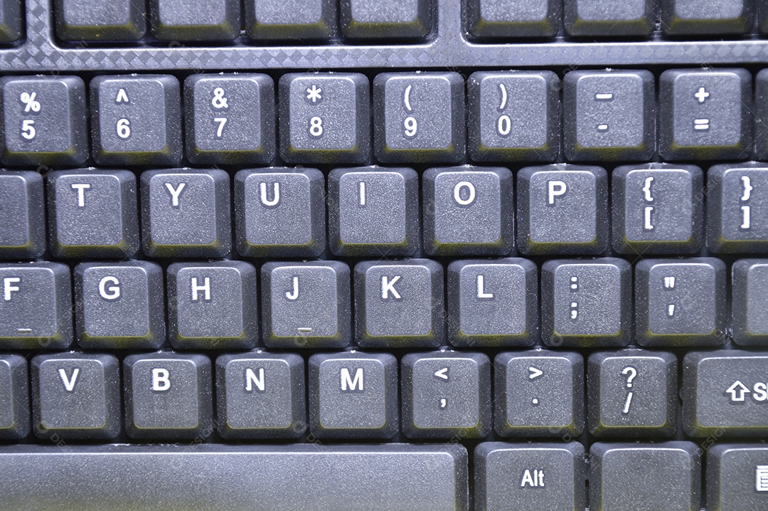 Vista superior das teclas do teclado