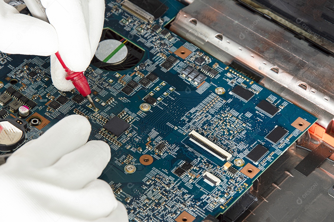 Canto de fotos, CPU, placa-mãe de computador, reparo de placa-mãe eletrônica