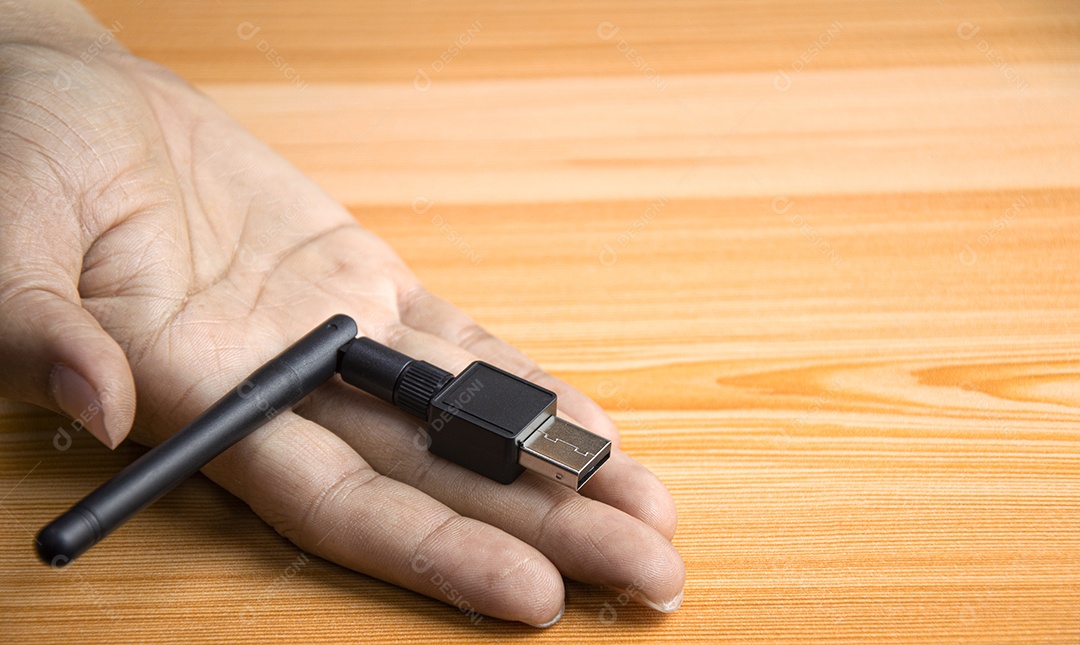 Mesa de madeira preto USB WiFi