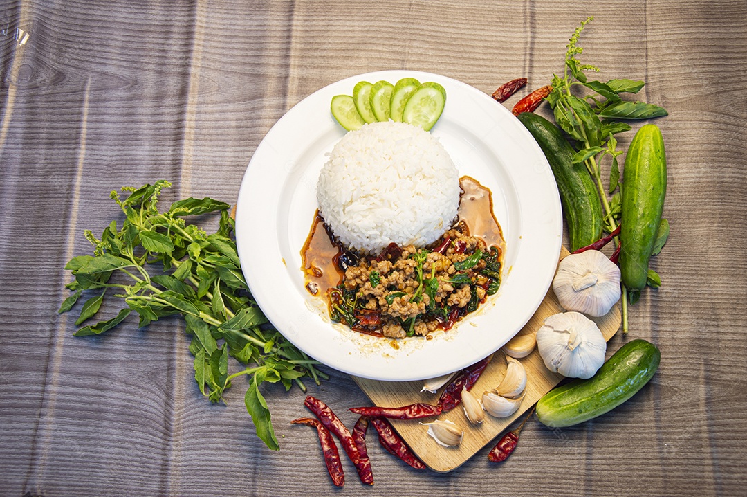 Camarão comida tailandesa