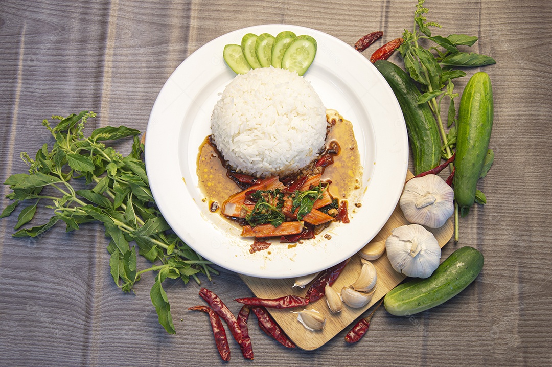 Camarão comida tailandesa