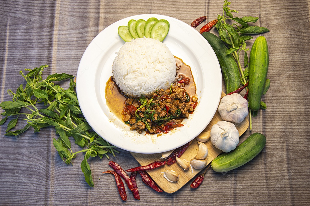 Camarão comida tailandesa