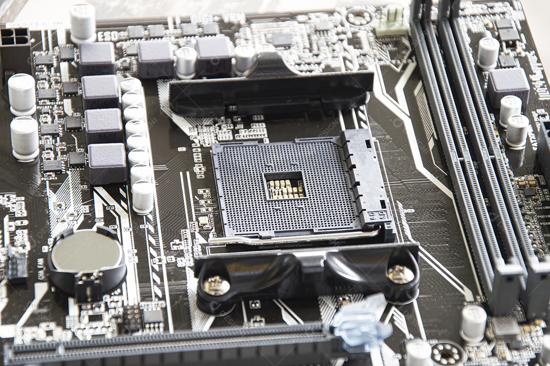 Vista superior da placa mãe