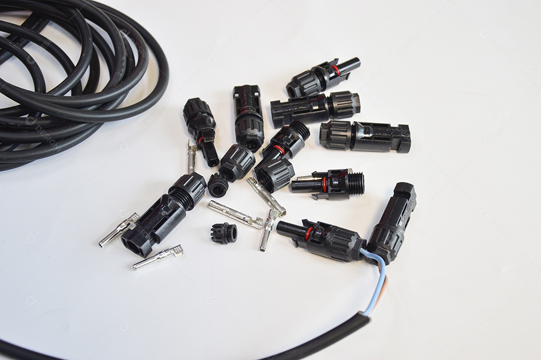 Conector de cabo tipo MC4 utilizado para painel solar