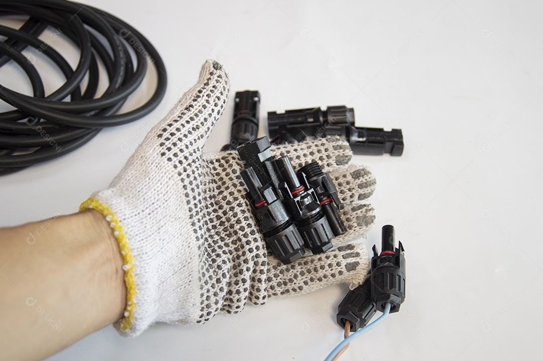 Conector de cabo tipo MC4 utilizado para painel solar