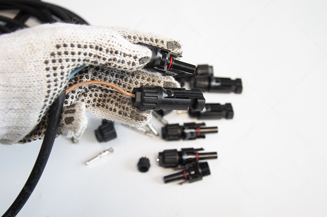 Conector de cabo tipo MC4 utilizado para painel solar