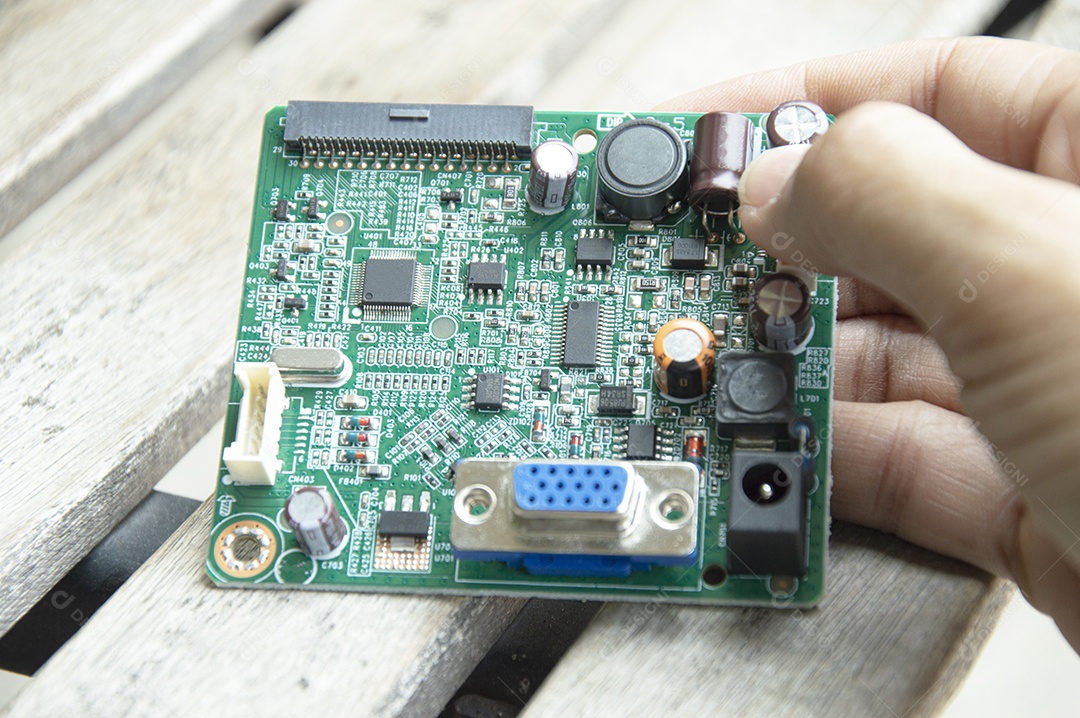 Vista superior do computador principal circuito eletrônico