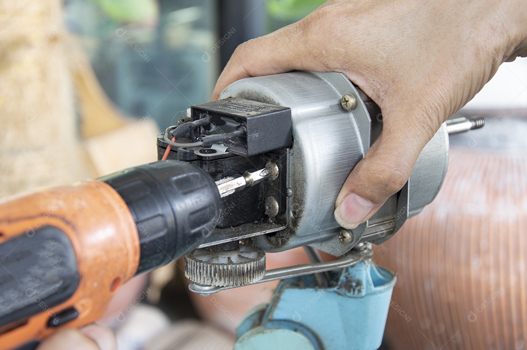 Vista traseira do motor do ventilador