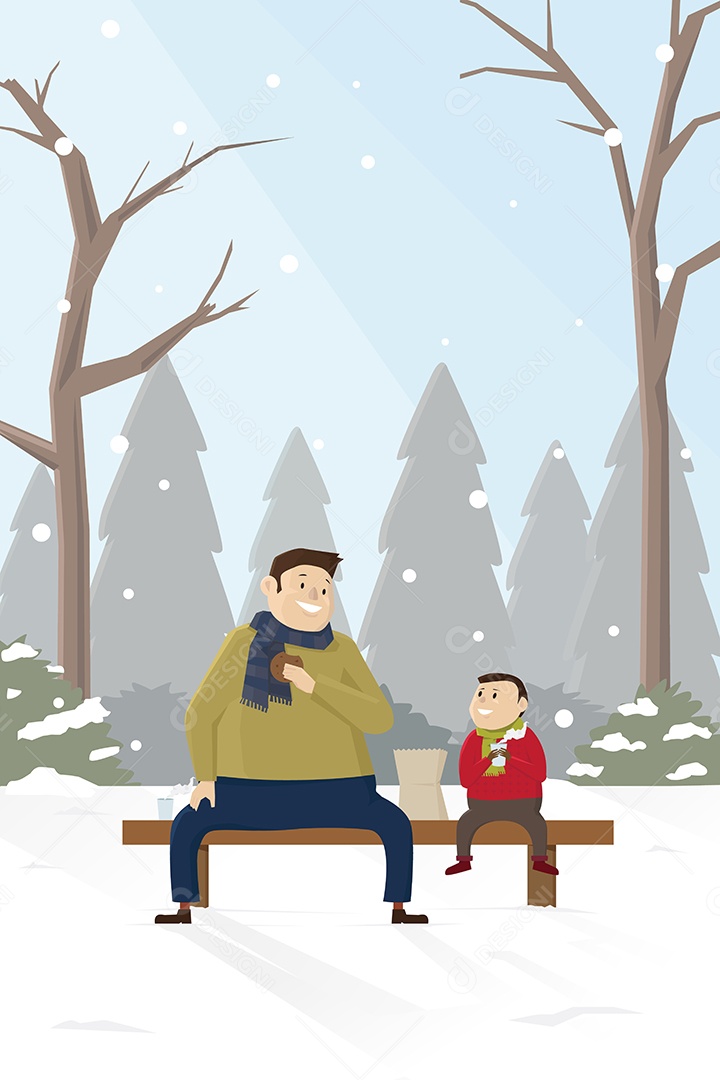 Pai e Filho Ilustração Vetor EPS