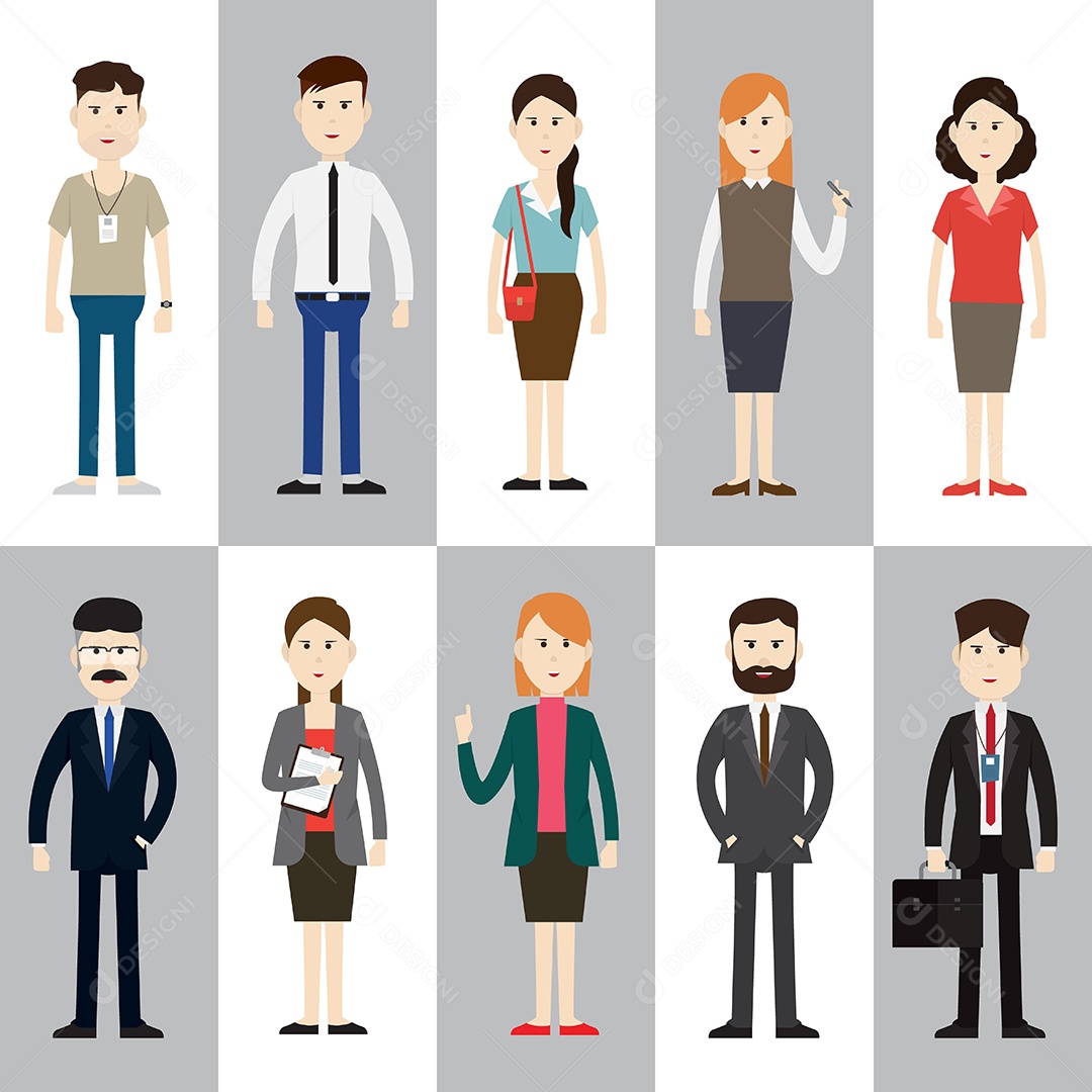 Personagens de Design de Pessoas de Negócios do Grupo Vetor EPS