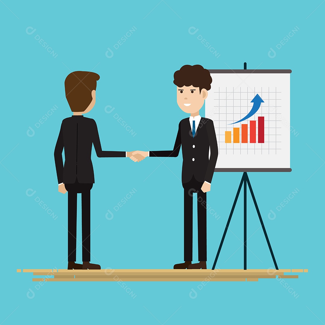 Empresários apertando parceiros de mãos ilustração vetorial Vetor EPS