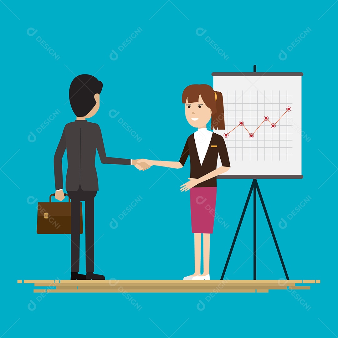 Empresários apertando parceiros de mãos, ilustração vetorial Vetor EPS