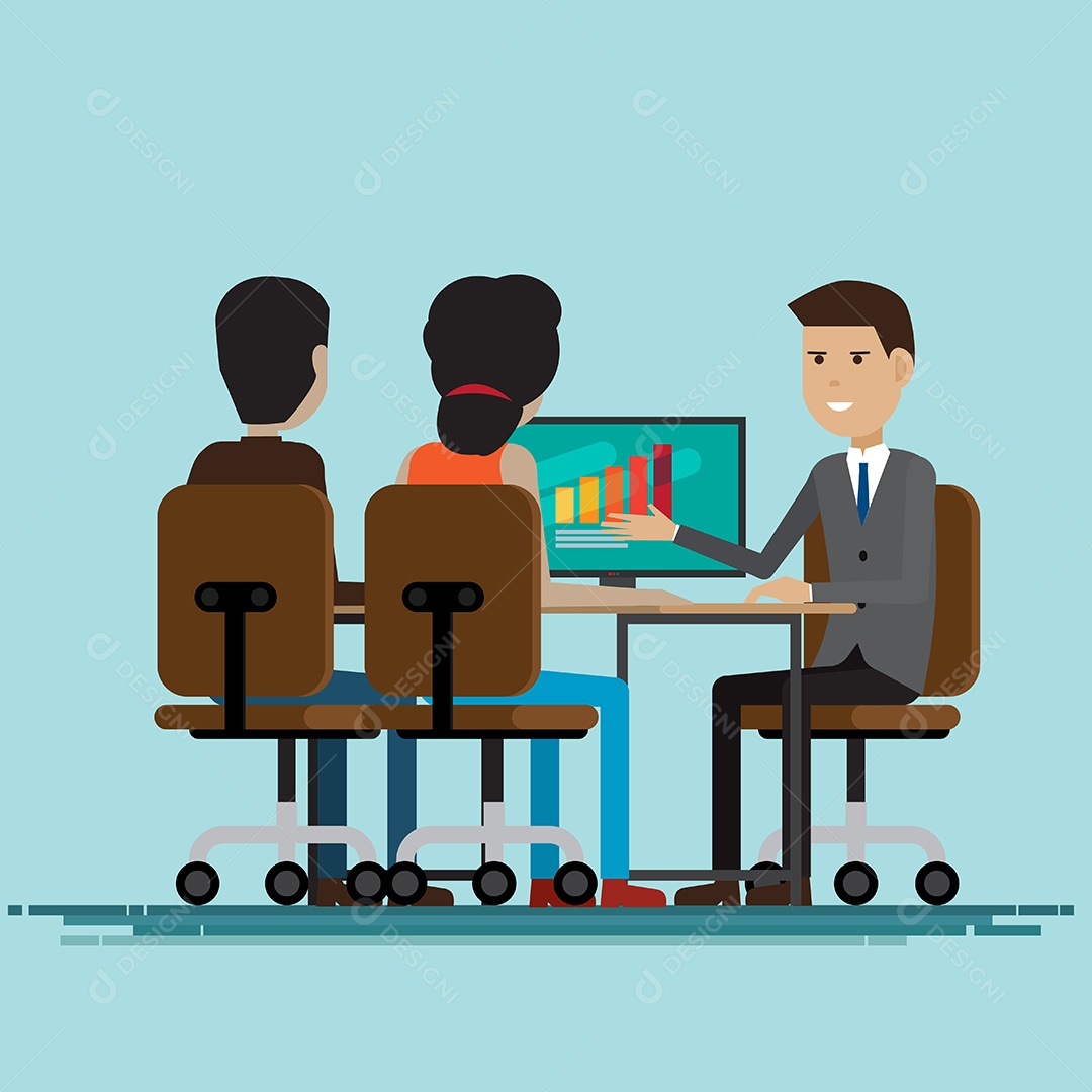 Negócios trabalham juntos reunião de negociações Vetor EPS