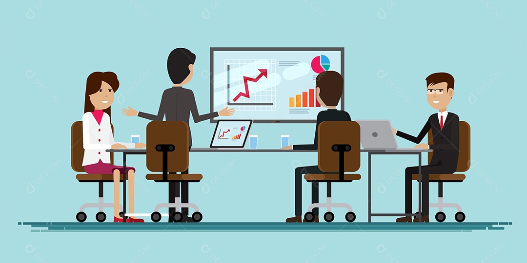 Personagens de sala de reuniões de pessoas de negócios do grupo Vetor EPS