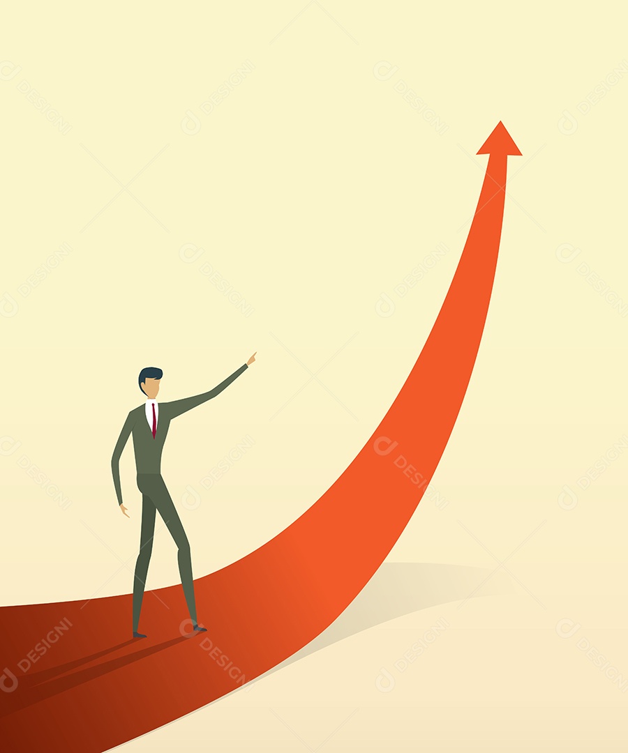 Empresários com seta seguem o caminho para o objetivo ou alvo Vetor EPS