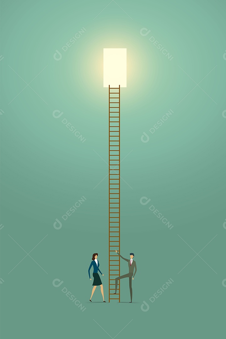 Oportunidades de solução de conceito criativo de visão de pessoas de negócios Vetor EPS