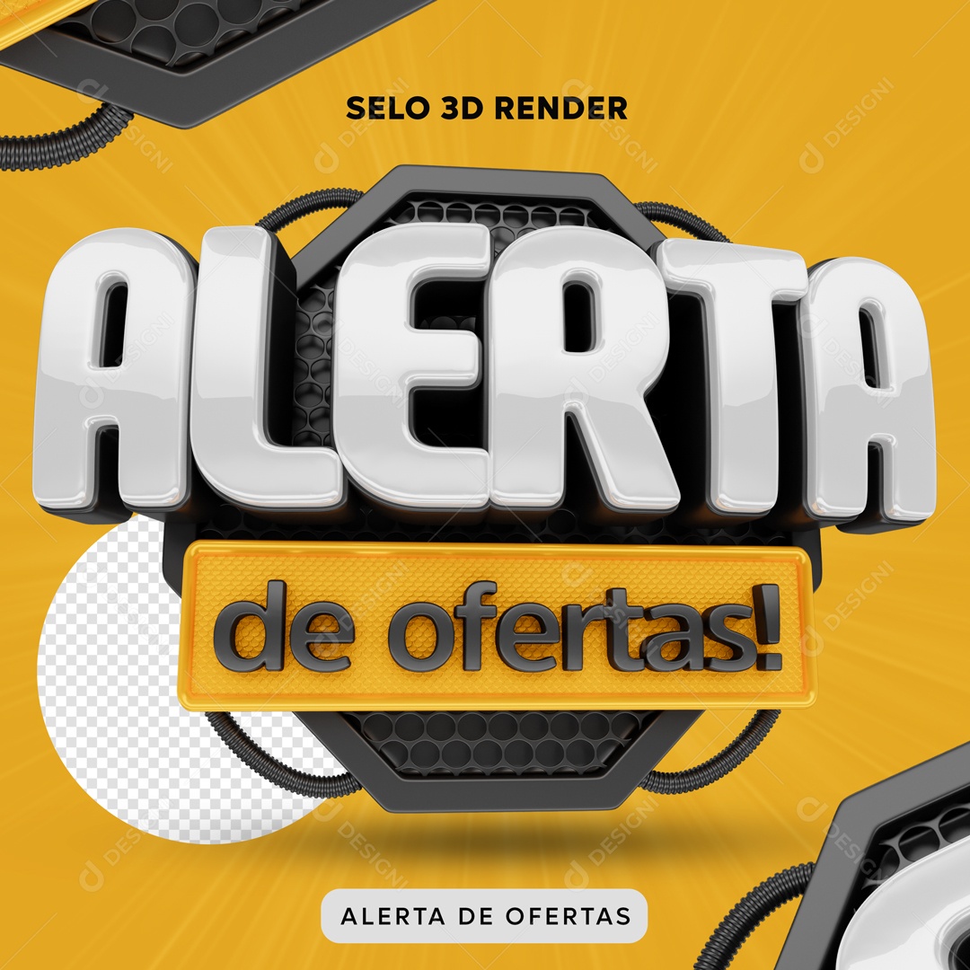 Alerta De Ofertas Selo 3D Para Composição PSD