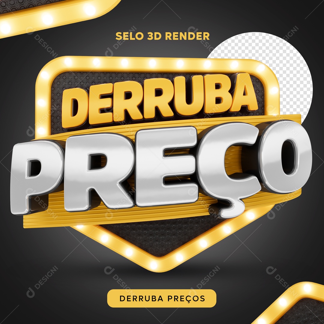 Selo 3D Derruba Preço Para Composição PSD