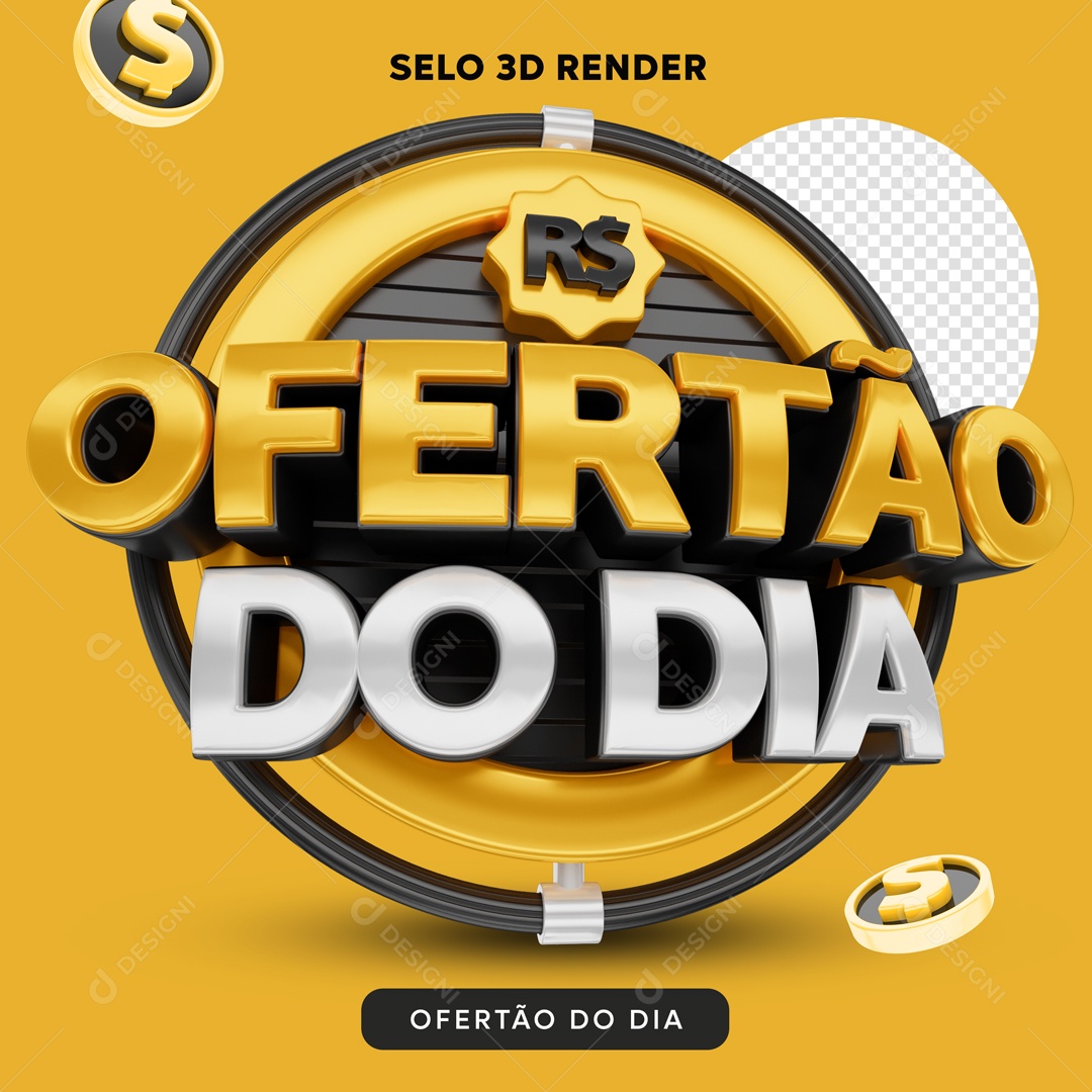 Ofertão Do Dia Selo 3D Para Composição PSD