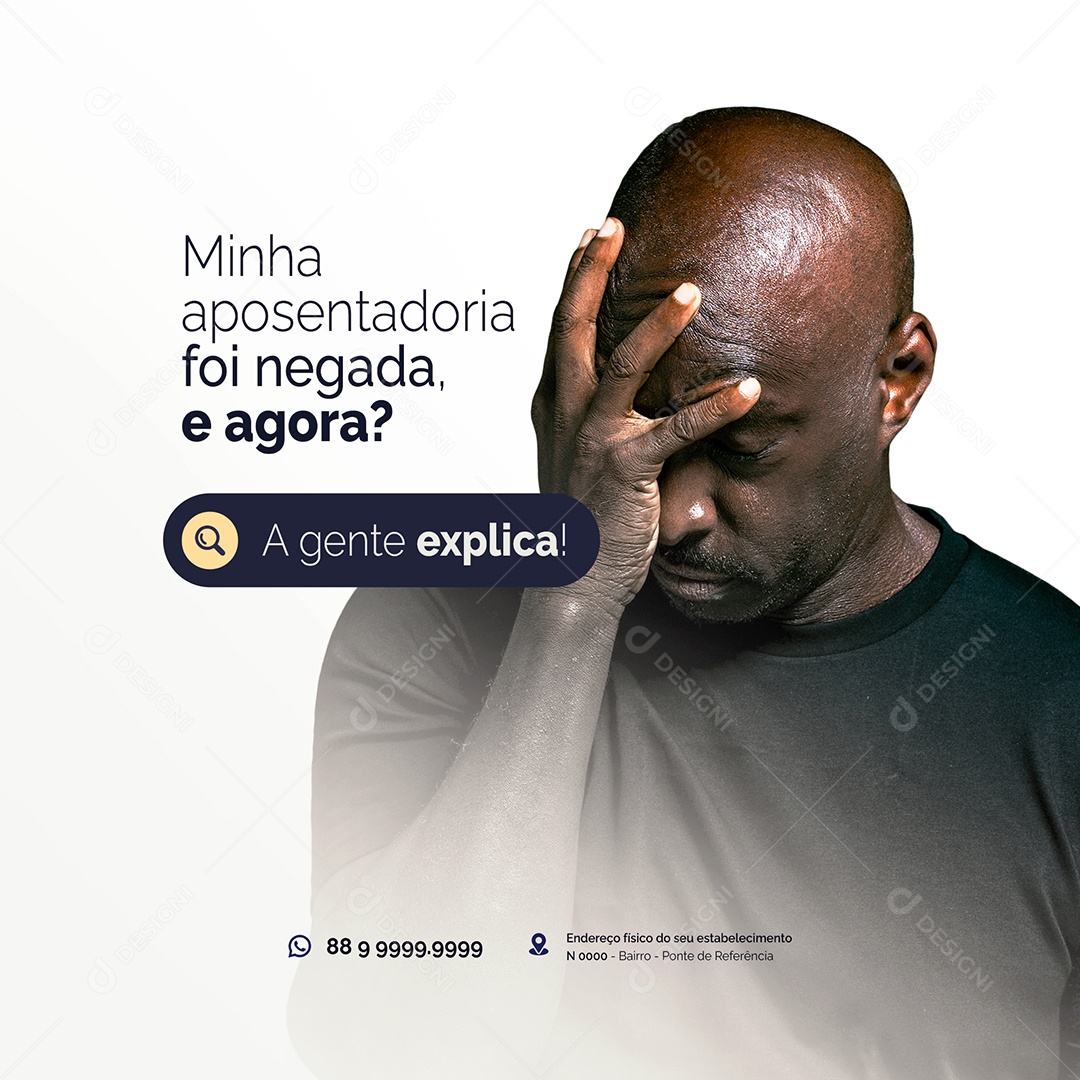 Minha Aposentadoria foi Negada Social Media PSD Editável