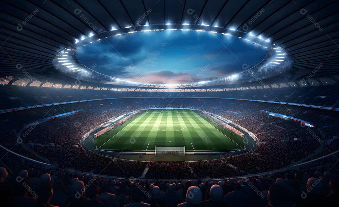 Vista de um estádio de futebol