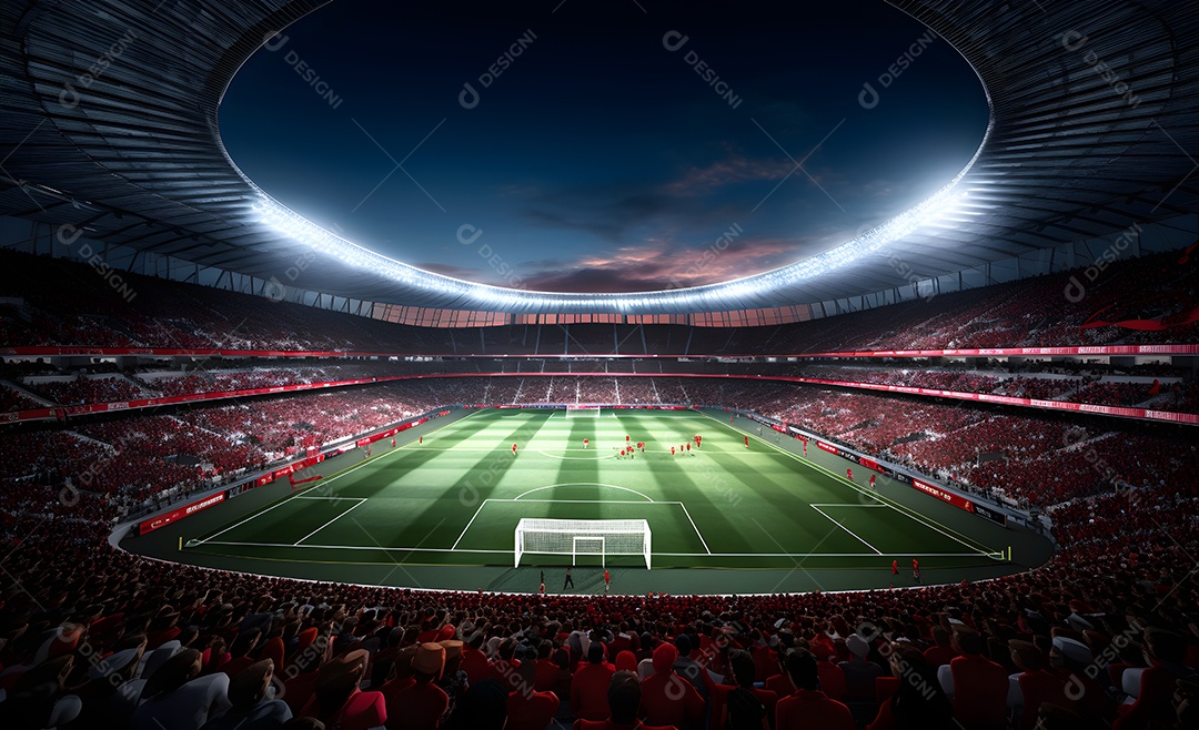 Vista de um estádio de futebol