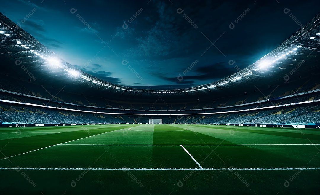 Vista de um estádio de futebol