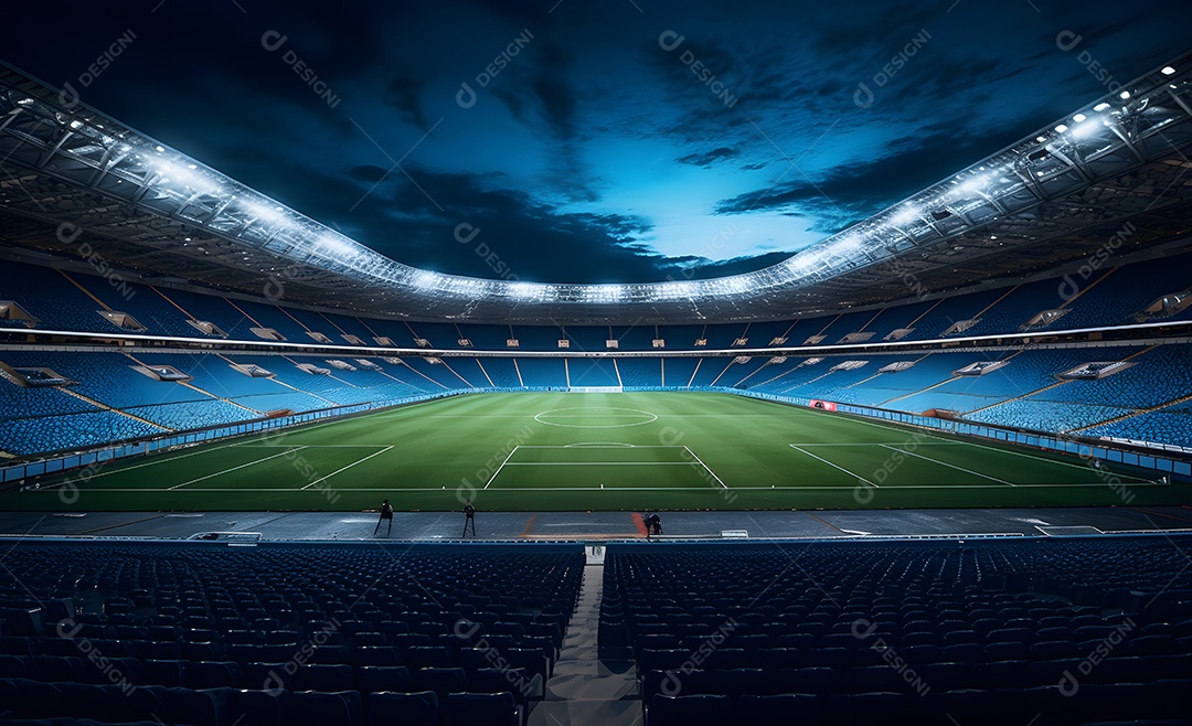 Vista de um estádio de futebol
