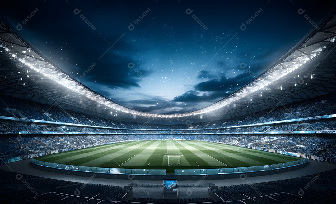 Vista de um estádio de futebol