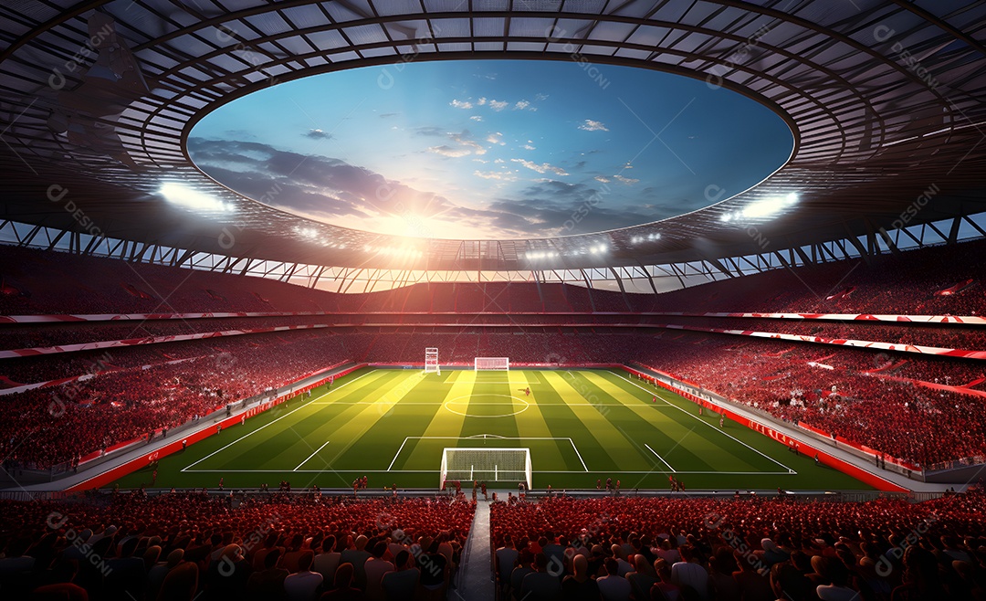 Vista de um estádio de futebol