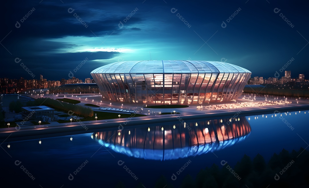 Vista de um estádio de futebol