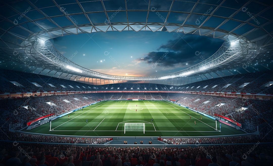 Vista de um estádio de futebol