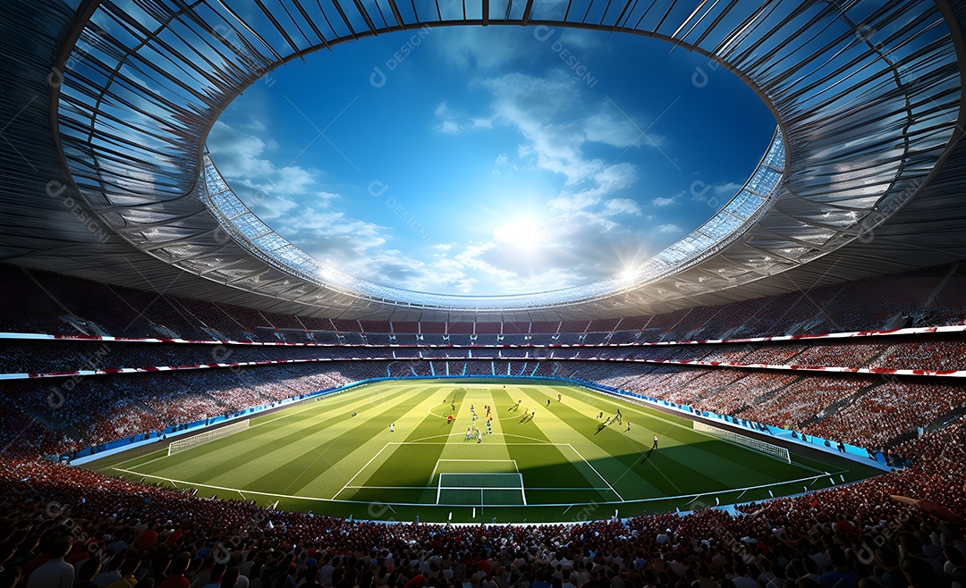 Vista de um estádio de futebol