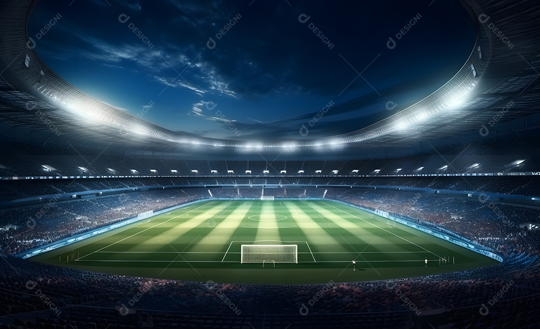 Vista de um estádio de futebol