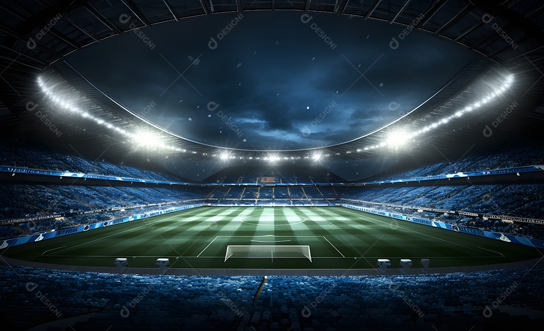 Vista de um estádio de futebol