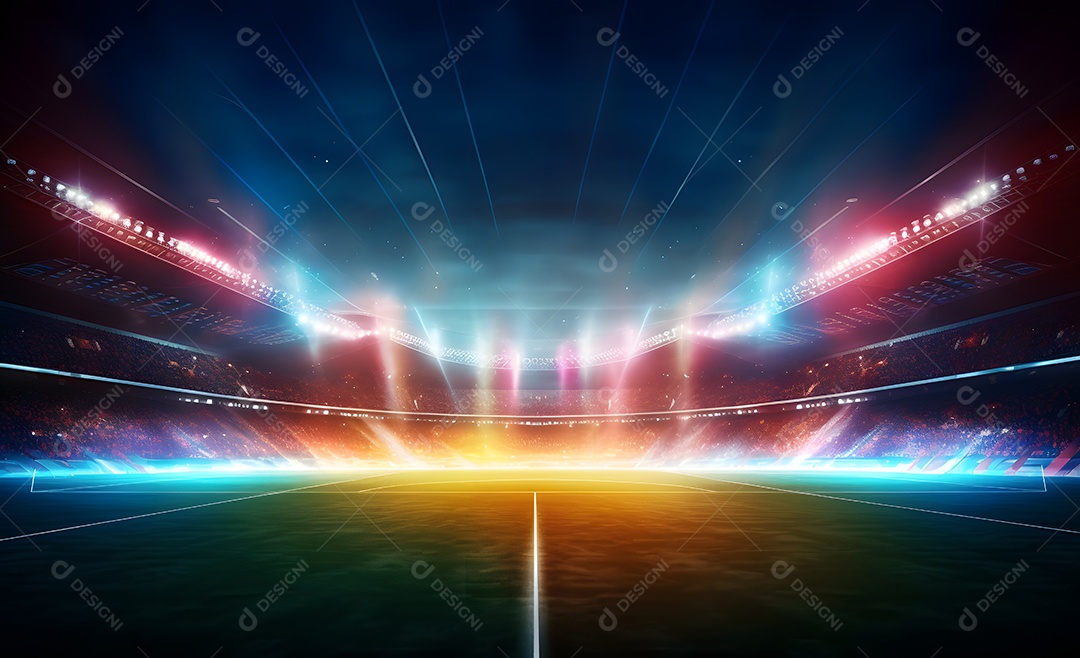 Vista de um estádio de futebol