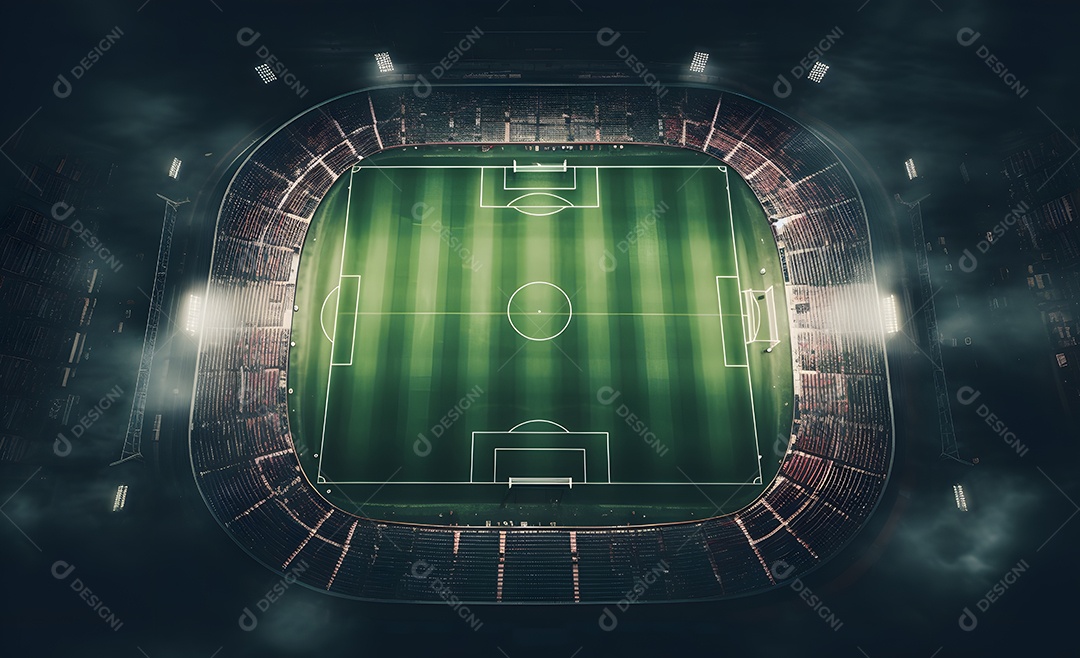 Vista de um estádio de futebol