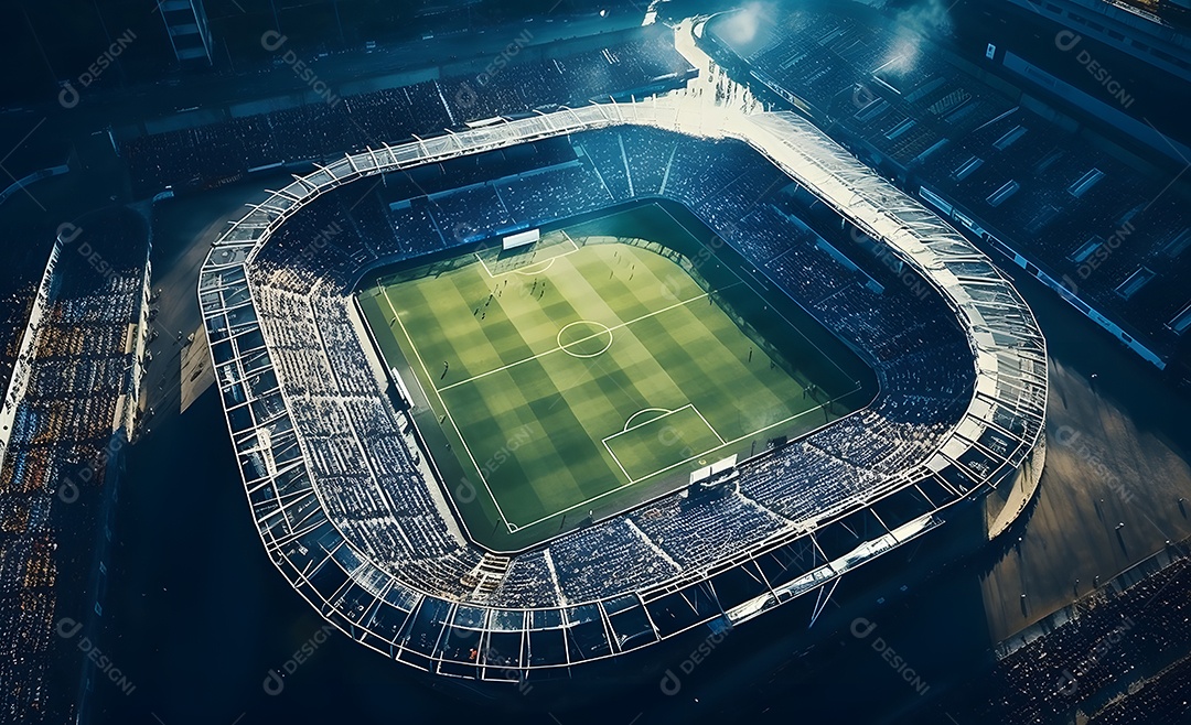 Vista de um estádio de futebol