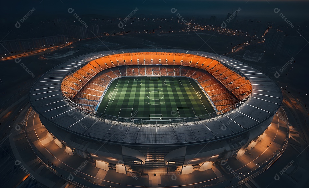 Vista de um estádio de futebol