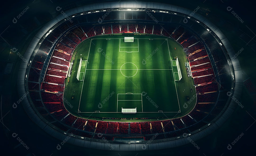 Vista de um estádio de futebol