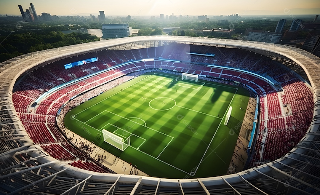 Vista de um estádio de futebol