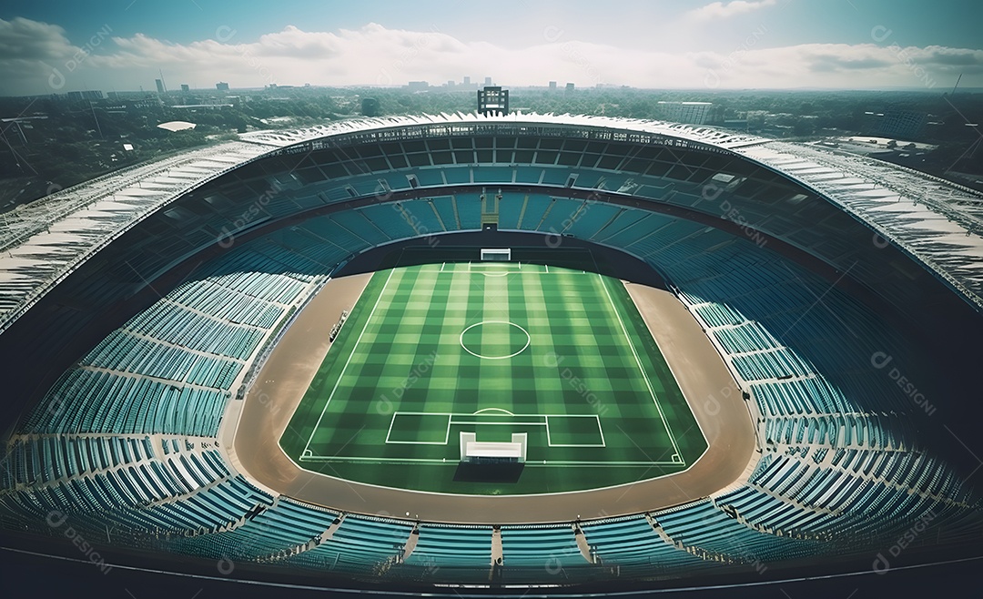 Vista de um estádio de futebol