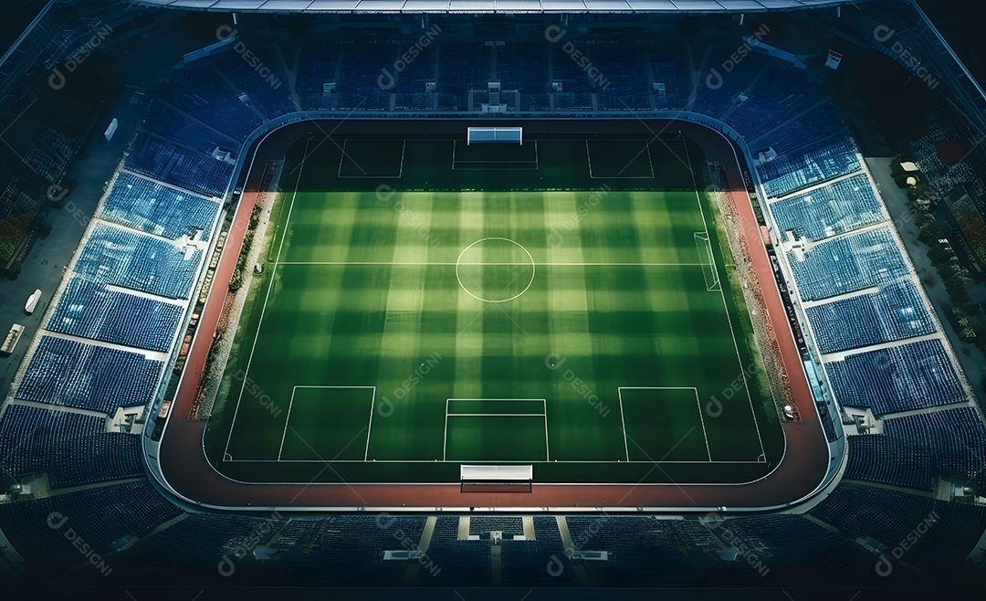 Vista de um estádio de futebol