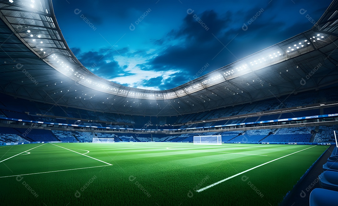 Vista de um estádio de futebol