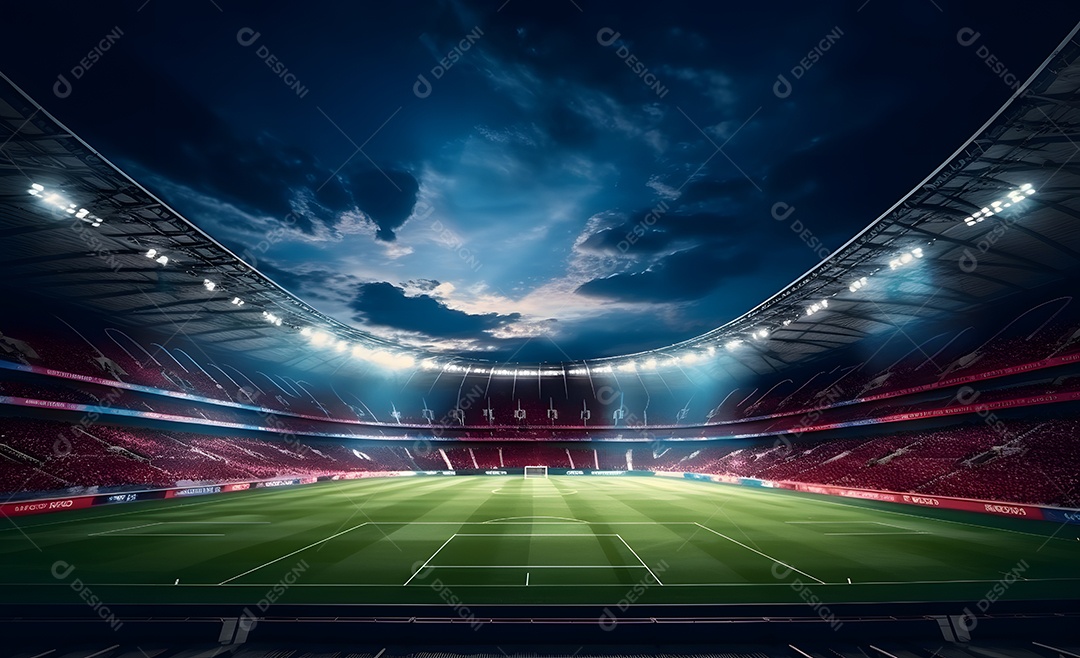 Vista de um estádio de futebol