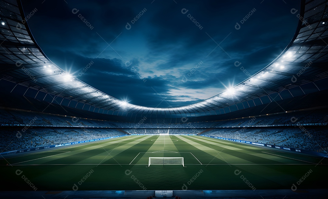 Vista de um estádio de futebol